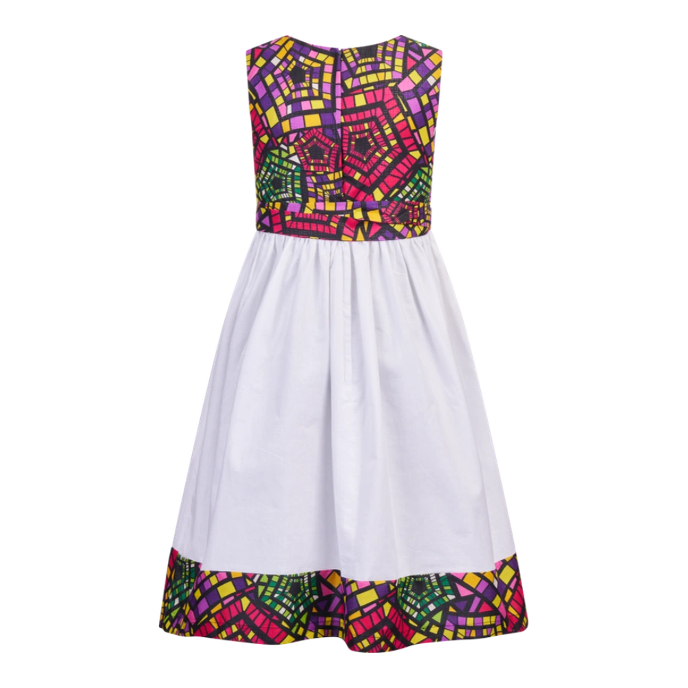 JOY Midi Dress - purple/red with white